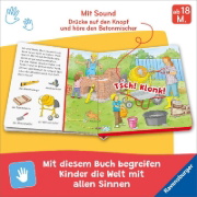 Buchcover und Innenansicht für das Buch: Hör mal hin - Sachen suchen, Sachen hören: Baustelle