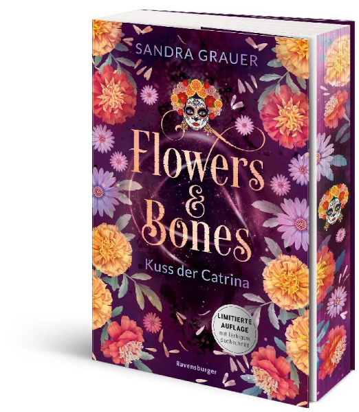 Buchcover und Innenansicht für das Buch: Flowers & Bones, Band 2 - Kuss der Catrina