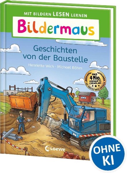Buchcover und Innenansicht für das Buch: Bildermaus - Geschichten von der Baustelle