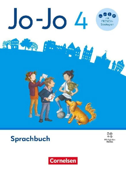Buchcover und Innenansicht für das Buch: Jo-Jo Sprachbuch 4. Schuljahr - Allgemeine Ausgabe 2024 - Sprachbuch - Mit FRESCH-Karte, Lernspurenheft und digitalen Medien