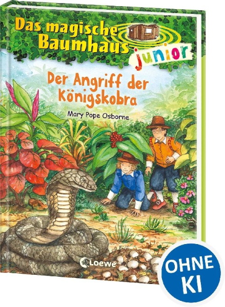 Buchcover und Innenansicht für das Buch: Das magische Baumhaus junior (Band 39) - Der Angriff der Königskobra
