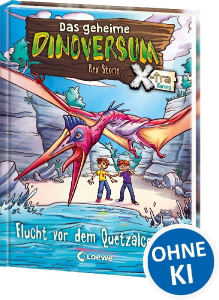 Buchcover und Innenansicht für das Buch: Das geheime Dinoversum Xtra - Flucht vor dem Quetzalcoatlus