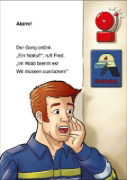 Buchcover und Innenansicht für das Buch: Leselöwen 1. Klasse - Achtung, Feuerwehr im Einsatz!