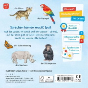 Buchcover und Innenansicht für das Buch: Mein Bilder-Wörterbuch: Unsere Tiere