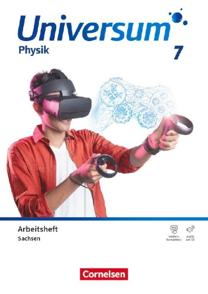 Buchcover und Innenansicht für das Buch: Universum Physik 7. Schuljahr. Gymnasium Sachsen - Arbeitsheft