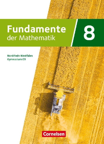 Buchcover und Innenansicht für das Buch: Fundamente der Mathematik 8. Schuljahr. Nordrhein-Westfalen - Schülerbuch
