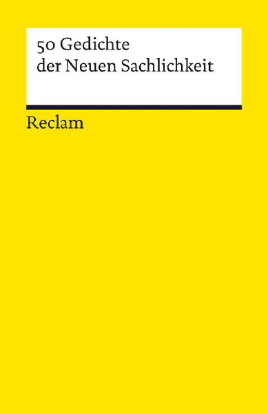 Buchcover und Innenansicht für das Buch: 50 Gedichte der Neuen Sachlichkeit