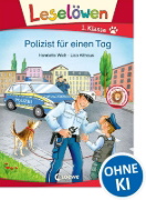 Buchcover und Innenansicht für das Buch: Leselöwen 1. Klasse - Polizist für einen Tag