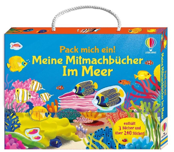 Buchcover und Innenansicht für das Buch: Pack mich ein! Meine Mitmachbücher: Im Meer