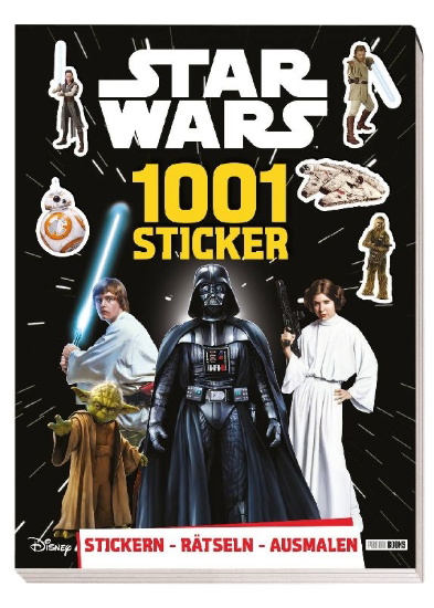 Buchcover und Innenansicht für das Buch: Star Wars: 1001 Sticker - Stickern - Rätseln - Ausmalen