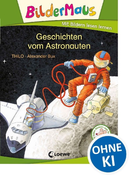 Buchcover und Innenansicht für das Buch: Bildermaus - Geschichten vom Astronauten