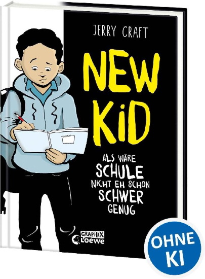 Buchcover und Innenansicht für das Buch: New Kid