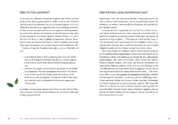 Buchcover und Innenansicht für das Buch: Inspirieren statt beschäftigen