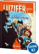 Buchcover und Innenansicht für das Buch: Luzifer junior (Band 14) - Schurkenjagd und Schlotzolade