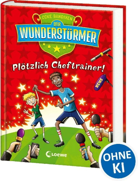 Buchcover und Innenansicht für das Buch: Der Wunderstürmer (Band 5) - Plötzlich Cheftrainer!