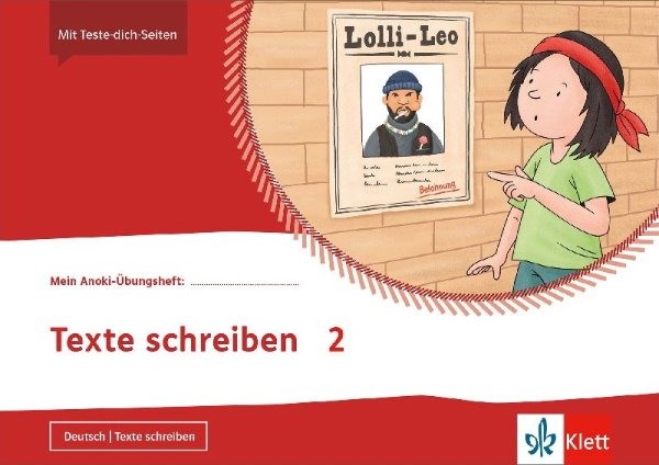 Buchcover und Innenansicht für das Buch: Mein Anoki-Übungsheft. Texte schreiben 2. Übungsheft Klasse 2