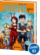 Buchcover und Innenansicht für das Buch: Luzifer junior (Band 17) - Vier Freunde für ein Hölleluja