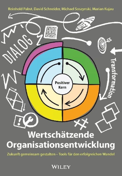 Buchcover und Innenansicht für das Buch: Wertschätzende Organisationsentwicklung