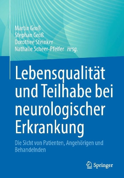 Buchcover und Innenansicht für das Buch: Lebensqualität und Teilhabe bei neurologischer Erkrankung
