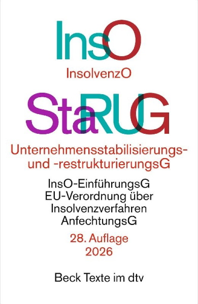 Buchcover und Innenansicht für das Buch: Insolvenzordnung / Unternehmensstabilisierungs- und -restrukturierungsgesetz. InsO / StaRUG
