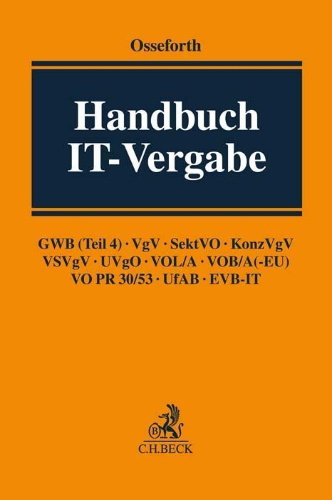 Buchcover und Innenansicht für das Buch: Handbuch IT-Vergabe