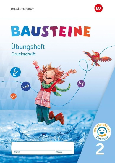 Buchcover und Innenansicht für das Buch: BAUSTEINE Sprachbuch und Spracharbeitshefte 2. Übungsheft. Druckschrift mit interaktiven Übungen