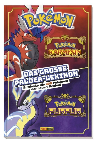 Buchcover und Innenansicht für das Buch: Pokémon Handbook: Stats and Facts o 400 Pokémon in he Paldea region!