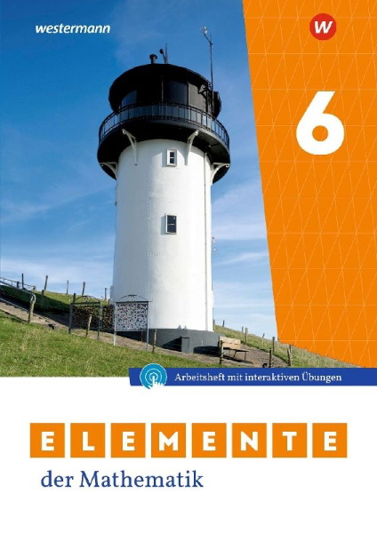 Buchcover und Innenansicht für das Buch: Elemente der Mathematik SI 6. Arbeitsheft mit Lösungen und Interaktiven Übungen. Für Niedersachsen
