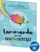 Buchcover und Innenansicht für das Buch: Lammande und der Regenpogenpups (AT)