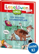 Buchcover und Innenansicht für das Buch: Leselöwen Comics 1. Klasse - Der magische Stundenplan