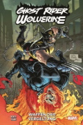 Buchcover und Innenansicht für das Buch: Ghost Rider/Wolverine: Weapons of Vengeance Alpha (2023) 1; Ghost Rider (2022) 17; Wolverine (2020) 36; Ghost Rider/Wolverine: Weapons of Vengeance Omega (2023) 1