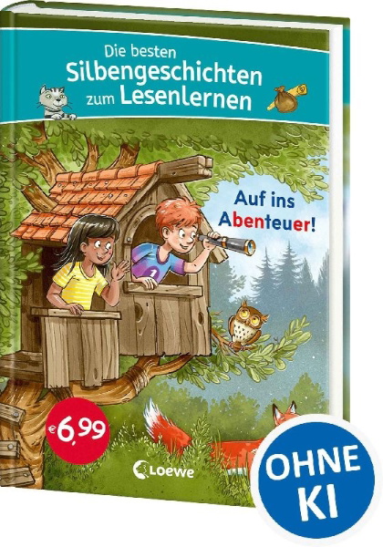 Buchcover und Innenansicht für das Buch: Die besten Silbengeschichten zum Lesenlernen - Auf ins Abenteuer!