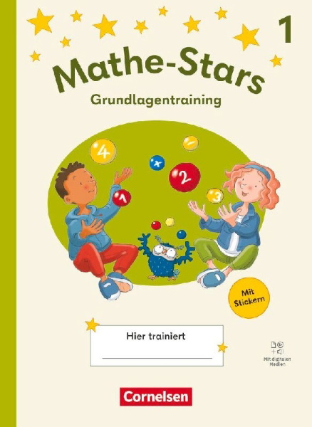Buchcover und Innenansicht für das Buch: Mathe-Stars 1. Schuljahr - Grundlagentraining - Ausgabe 2025 - Übungsheft