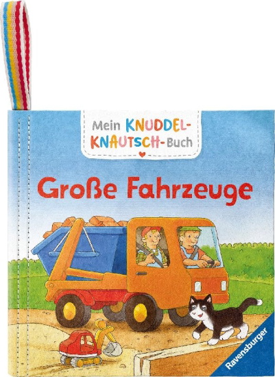 Buchcover und Innenansicht für das Buch: Mein Knuddel-Knautsch-Buch - Große Fahrzeuge