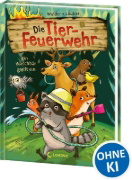Buchcover und Innenansicht für das Buch: Die Tier-Feuerwehr (Band 1) - Ein Waschbär greift ein