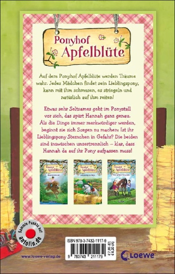 Buchcover und Innenansicht für das Buch: Ponyhof Apfelblüte (Band 18) - Große Sorge um Sternchen