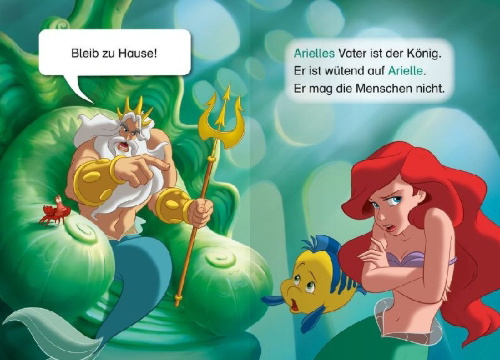 Buchcover und Innenansicht für das Buch: Leselernstars: Disney - Arielle die Meerjungfrau