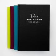 Buchcover und Innenansicht für das Buch: Das 6-Minuten-Tagebuch (schwarz)