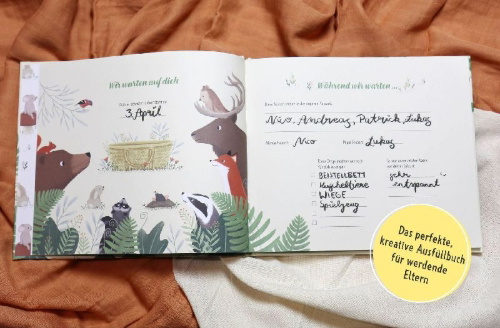 Buchcover und Innenansicht für das Buch: Hallo, kleiner Schatz! - Dein Babyalbum