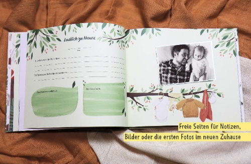 Buchcover und Innenansicht für das Buch: Hallo, kleiner Schatz! - Dein Babyalbum