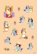 Buchcover und Innenansicht für das Buch: Bluey: Superstarker Sticker- und Malspaß