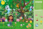 Buchcover und Innenansicht für das Buch: Gabby's Dollhouse: Mein großes Wimmelbuch