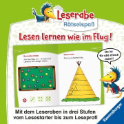 Buchcover und Innenansicht für das Buch: Ravensburger Leserabe Rätselspaß - Erstlese-Rätsel für Lesestarter ab 5 Jahren - Vor-Lesestufe