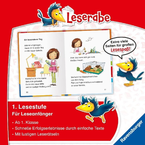 Buchcover und Innenansicht für das Buch: Leserabe - Sonderausgaben - Rabenstarke Schulgeschichten für Erstleser