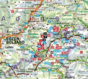 Buchcover und Innenansicht für das Buch: ROTHER Wanderführer Dolomiten - Fassatal. 52 Touren - mit Rosengarten, Langkofel, Sella und Marmolada