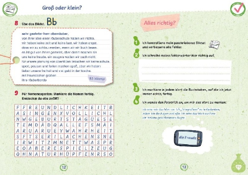 Buchcover und Innenansicht für das Buch: Räuberdiktate 3./4. Klasse