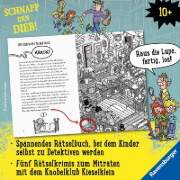 Buchcover und Innenansicht für das Buch: Schnapp den Dieb! Spannende Rätselkrimis zum Mitraten