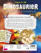 Buchcover und Innenansicht für das Buch: Glow-in-the-Dark Dinosaur: Sticker Atlas