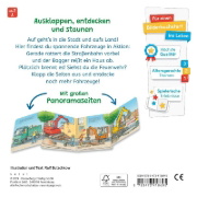 Buchcover und Innenansicht für das Buch: Klapp aus und schau! Viele, viele Fahrzeuge