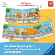 Buchcover und Innenansicht für das Buch: Klapp aus und schau! Viele, viele Fahrzeuge